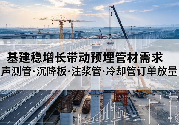 门头沟区基建稳增长带动预埋监测管材需求，声测管、沉降板、注浆管订单持续放量